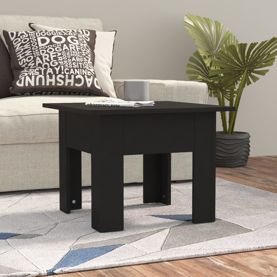 vidaXL Sohvapöytä musta 55x55x42 cm lastulevy