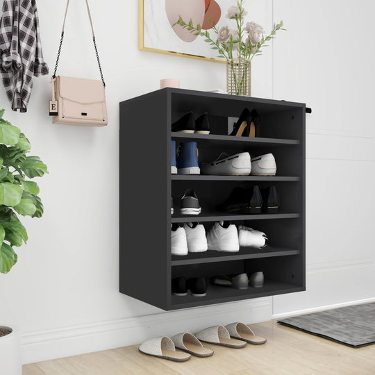 vidaXL Kenkäkaappi musta 60x35x70 cm lastulevy