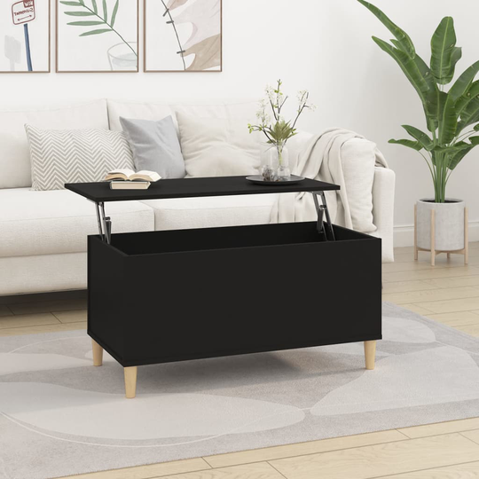 vidaXL Sohvapöytä musta 90x44,5x45 cm tekninen puu