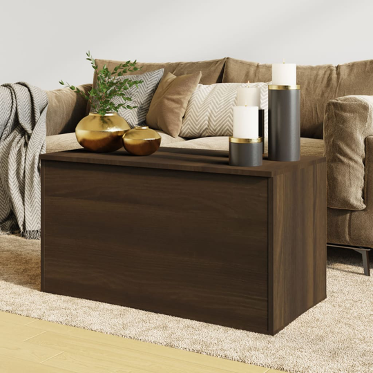 vidaXL Säilytysarkku ruskea tammi 84x42x46 cm tekninen puu