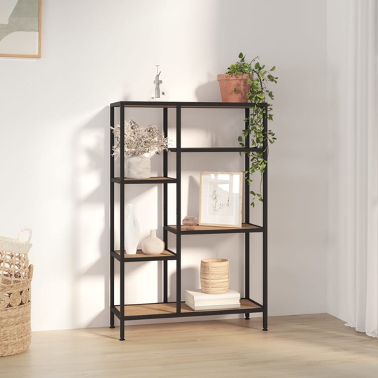 vidaXL Kirjahylly 80x30x120 cm teräs ja tekninen puu