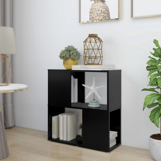 vidaXL Kirjahylly musta 60x24x63 cm lastulevy