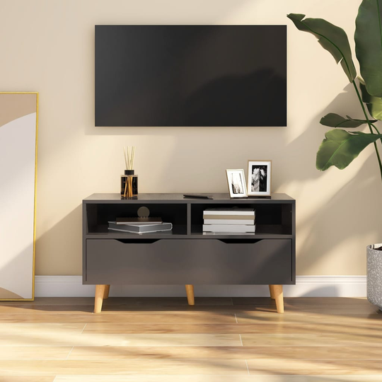 vidaXL TV-taso harmaa 90x40x48,5 cm lastulevy