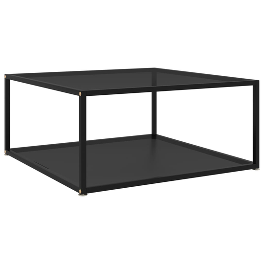 vidaXL Sohvapöytä musta 80x80x35 cm karkaistu lasi