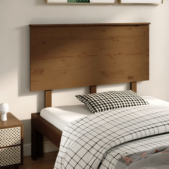 vidaXL Sängynpääty hunajanruskea 124x6x82,5 cm täysi mänty