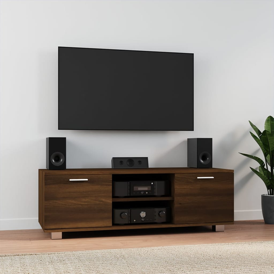 vidaXL TV-taso ruskea tammi 120x40,5x35 cm tekninen puu