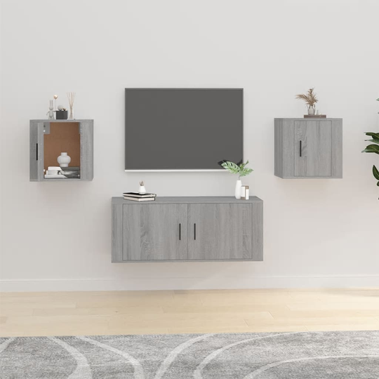 vidaXL Seinäkiinnitettävät TV-tasot 2 kpl harmaa Sonoma 40x34,5x40 cm
