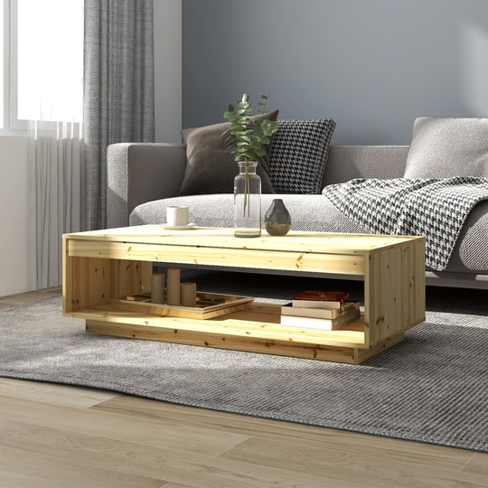 vidaXL Sohvapöytä 110x50x33,5 cm täysi kuusi