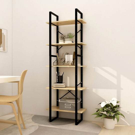 vidaXL 5-tasoinen Kirjahylly 60x30x175 cm mänty