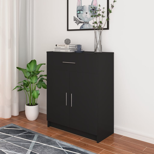 vidaXL Sivupöytä lastulevy 71x35x88 cm musta