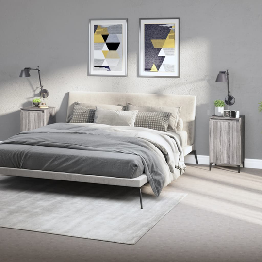 vidaXL Yöpöydät 2 kpl harmaa Sonoma 40x35x70 cm tekninen puu