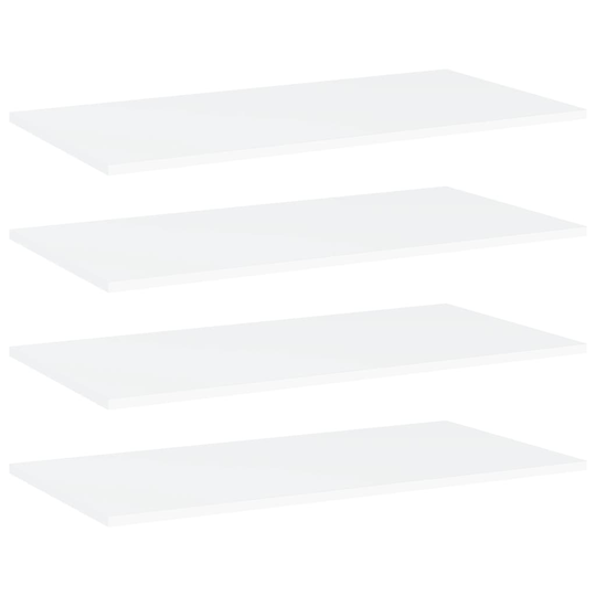 vidaXL Kirjahyllytasot 4 kpl valkoinen 80x40x1,5 cm lastulevy