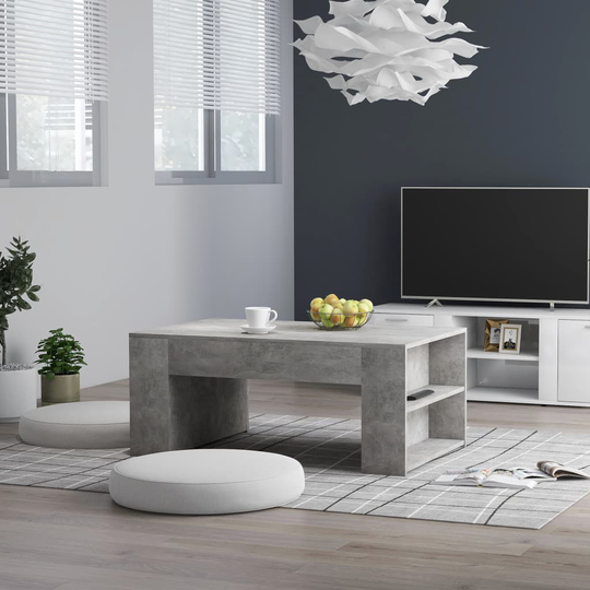 vidaXL Sohvapöytä betoninharmaa 100x60x42 cm lastulevy