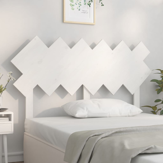 vidaXL Sängynpääty valkoinen 132x3x81 cm täysi mänty