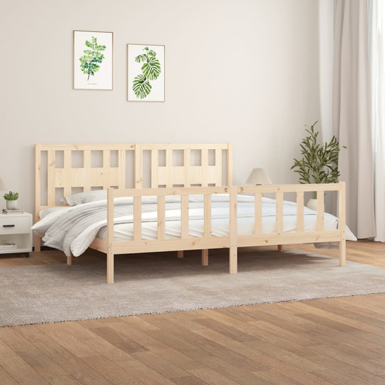 vidaXL Sängynrunko päädyllä 180x200 cm mänty 6FT Super King