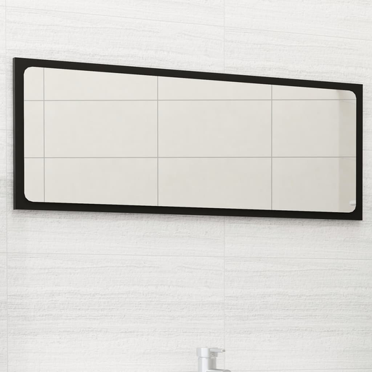 vidaXL Kylpyhuonepeili musta 90x1,5x37 cm lastulevy