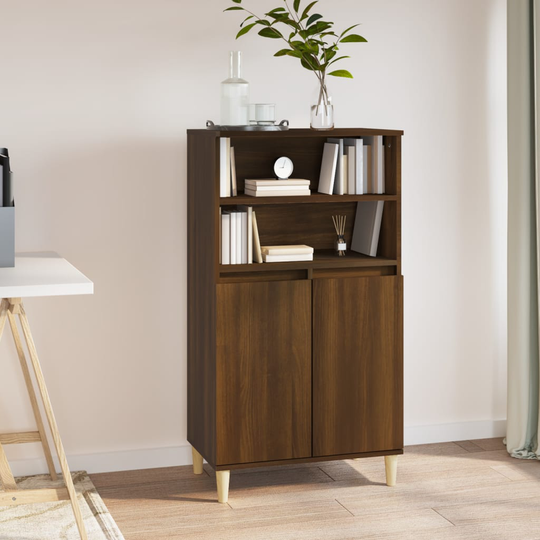 vidaXL Kaappi ruskea tammi 60x36x110 cm tekninen puu
