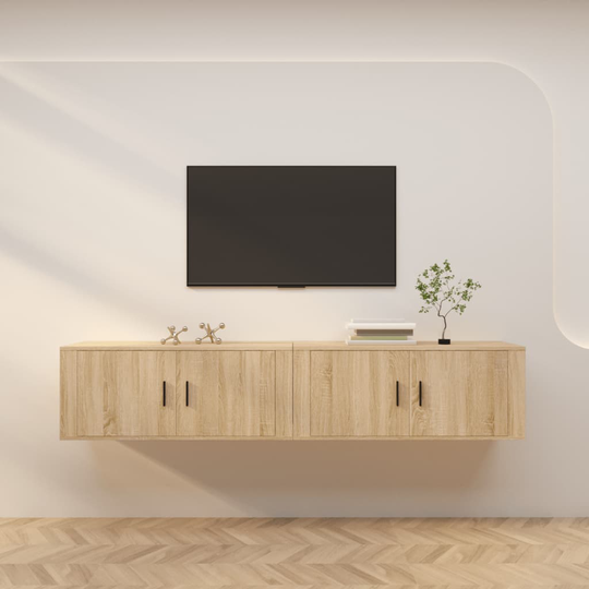 vidaXL Seinäkiinnitettävät TV-kaapit 2 kpl Sonoma-tammi 100x34,5x40 cm