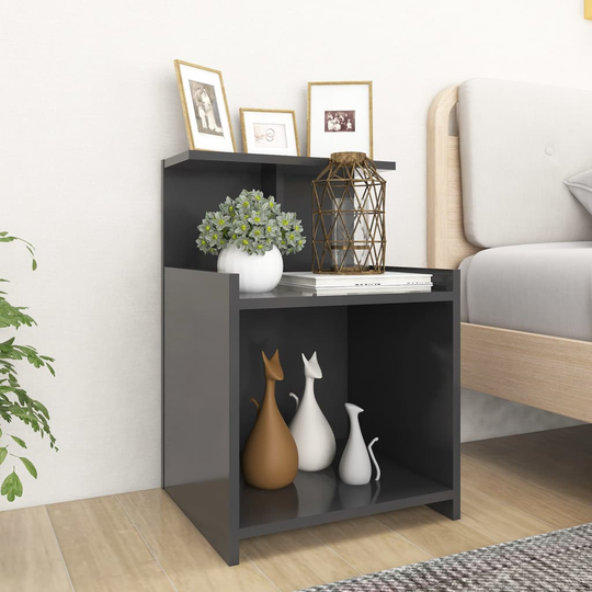 vidaXL Yöpöydät 2 kpl harmaa 40x35x60 cm lastulevy