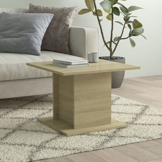 vidaXL Sohvapöytä Sonoma-tammi 55,5x55,5x40 cm lastulevy