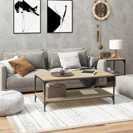 vidaXL Sohvapöytä Sonoma-tammi 100x50x40 cm tekninen puu
