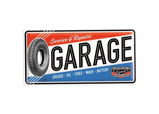 Retro metallitaulu Service&Repair Garage 25x50 cm