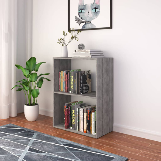 vidaXL Kirjahylly lastulevy 60x31x78 cm betoni