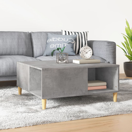 vidaXL Sohvapöytä betoninharmaa 80x80x36,5 cm tekninen puu
