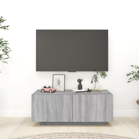 vidaXL TV-taso harmaa Sonoma 100x35x40 cm tekninen puu