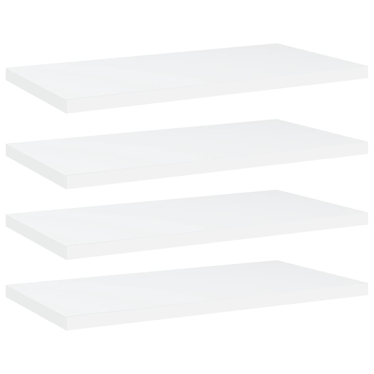 vidaXL Kirjahyllytasot 4 kpl valkoinen 40x20x1,5 cm lastulevy