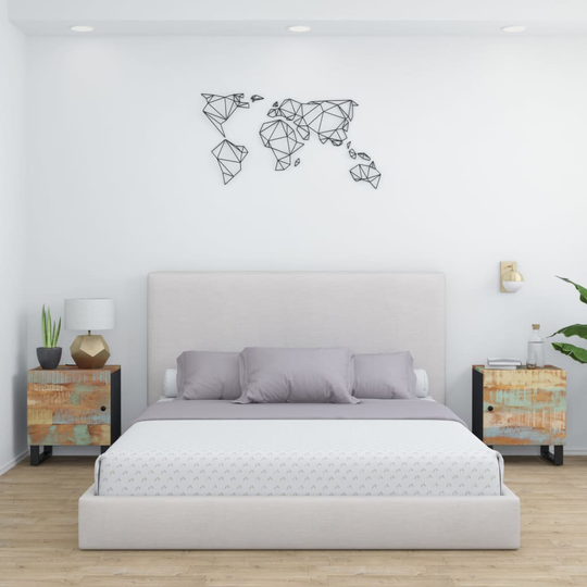 vidaXL Yöpöydät 2 kpl 40x33x46 cm kierrätetty täyspuu