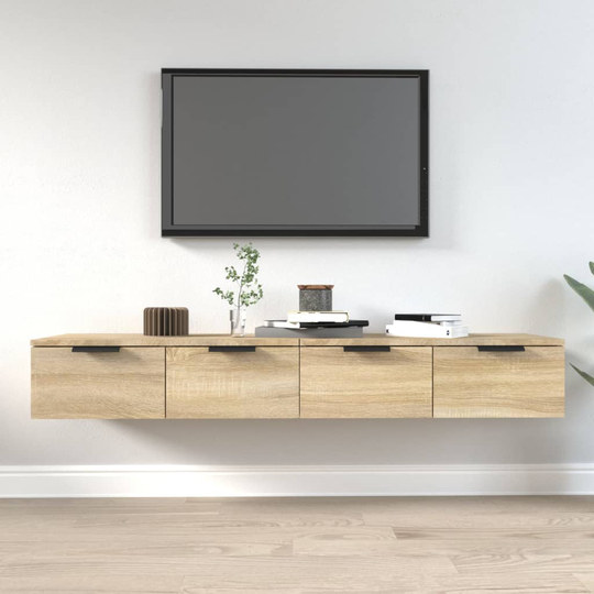 vidaXL Seinäkaapit 2 kpl Sonoma-tammi 68x30x20 cm tekninen puu