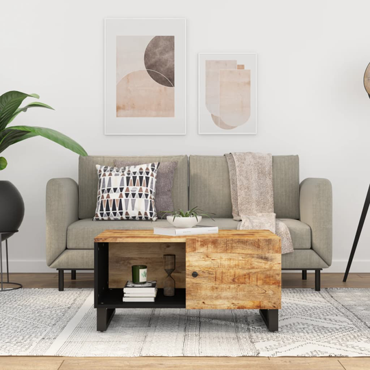 vidaXL Sohvapöytä 80x50x40 cm täysi mangopuu ja tekninen puu