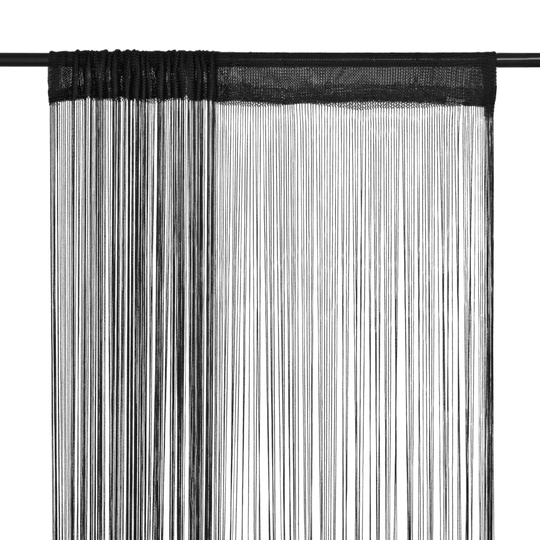vidaXL String-verhot 2 kpl 140x250 cm Musta