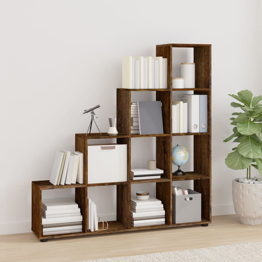 vidaXL Porraskirjahylly savutammi 142 cm tekninen puu