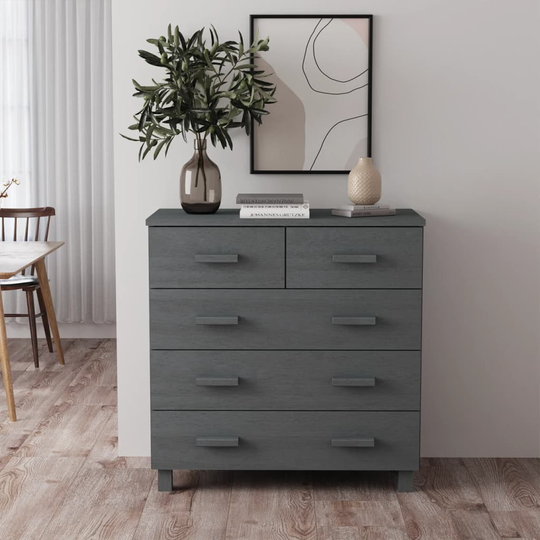vidaXL Sivupöytä HAMAR tummanharmaa 79x40x80 cm täysi mänty