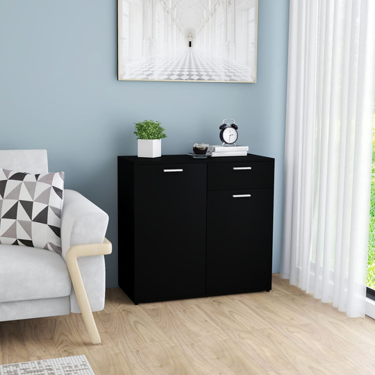 vidaXL Senkki musta 80x36x75 cm lastulevy