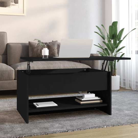 vidaXL Sohvapöytä musta 80x50x40 cm tekninen puu