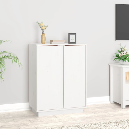 vidaXL Senkki valkoinen 60x35x80 cm täysi mänty