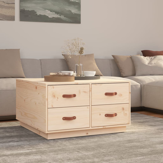 vidaXL Sohvapöytä 80x80x45 cm täysi mänty
