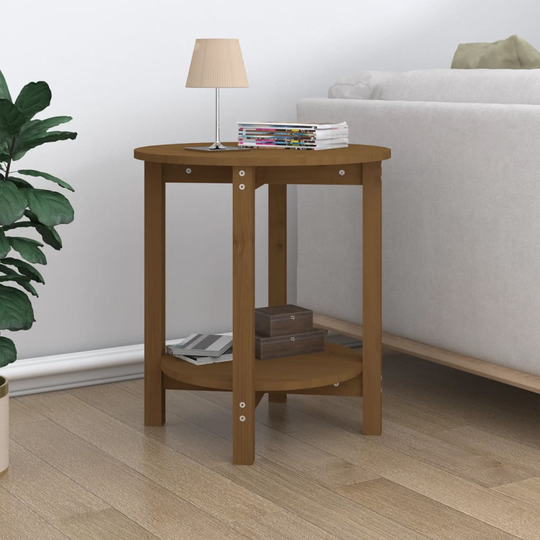 vidaXL Sohvapöytä hunajanruskea Ø 55x60 cm täysi mänty