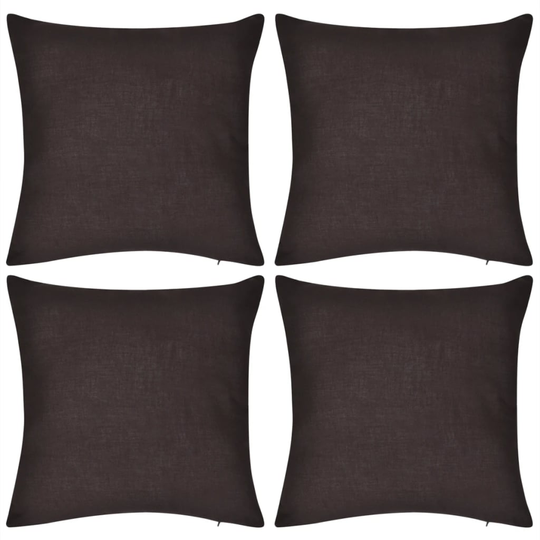 Ruskea Tyynynpäällinen 4 kpl Puuvilla 80 x 80 cm