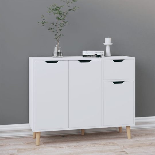 vidaXL Senkki valkoinen 90x30x72 cm lastulevy