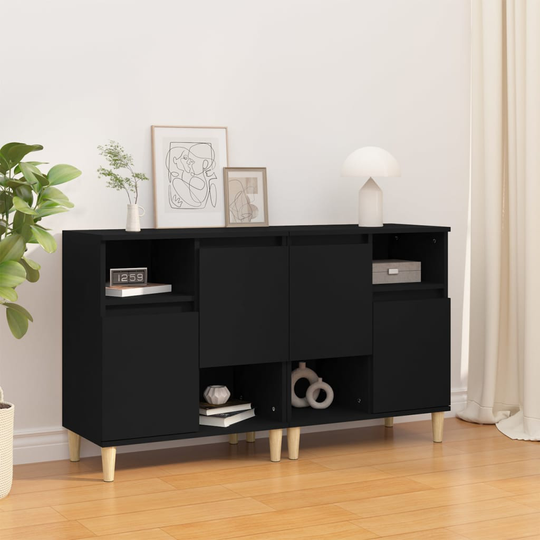 vidaXL Senkit 2 kpl musta 60x35x70 cm tekninen puu