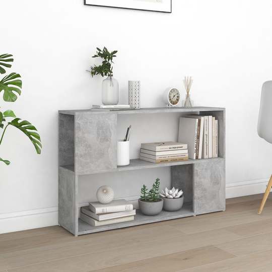 vidaXL Kirjahylly betoninharmaa 100x24x63 cm lastulevy