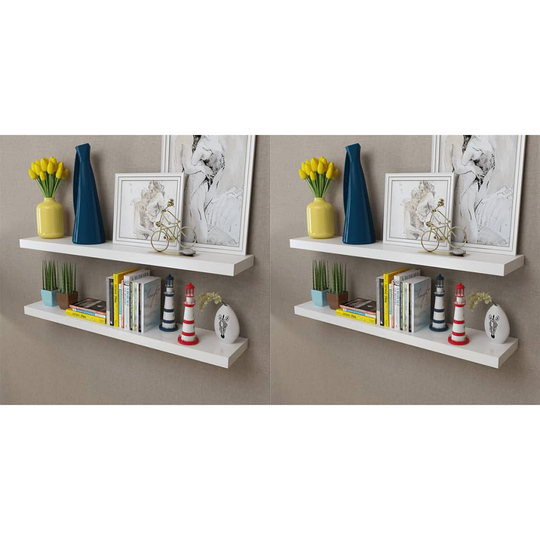 vidaXL Seinähyllyt 4 kpl valkoinen 100 cm