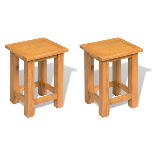 vidaXL Päätypöydät 2 kpl 27x24x37 cm täysi tammi