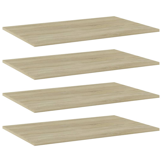 vidaXL Kirjahyllytasot 4 kpl Sonoma-tammi 80x50x1,5 cm lastulevy