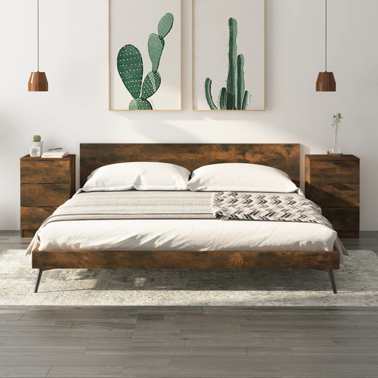 vidaXL Yöpöydät 2 kpl savutammi 40x36x65 cm