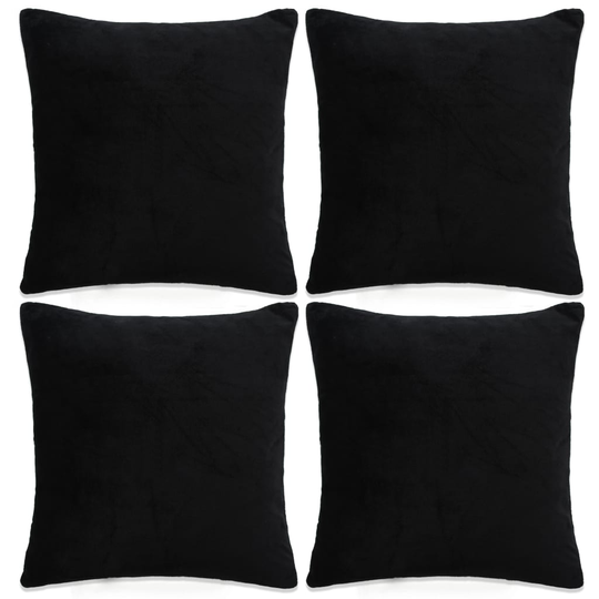 vidaXL Tyynynpäällinen 4 kpl kangas 50x50 cm musta